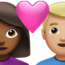 👩🏾‍❤️‍👨🏼 couple with heart: woman, man, medium-dark skin tone, medium-light skin tone display on Apple